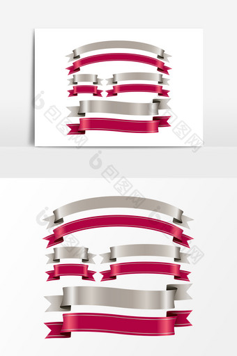 矢量丝带包装带设计元素图片