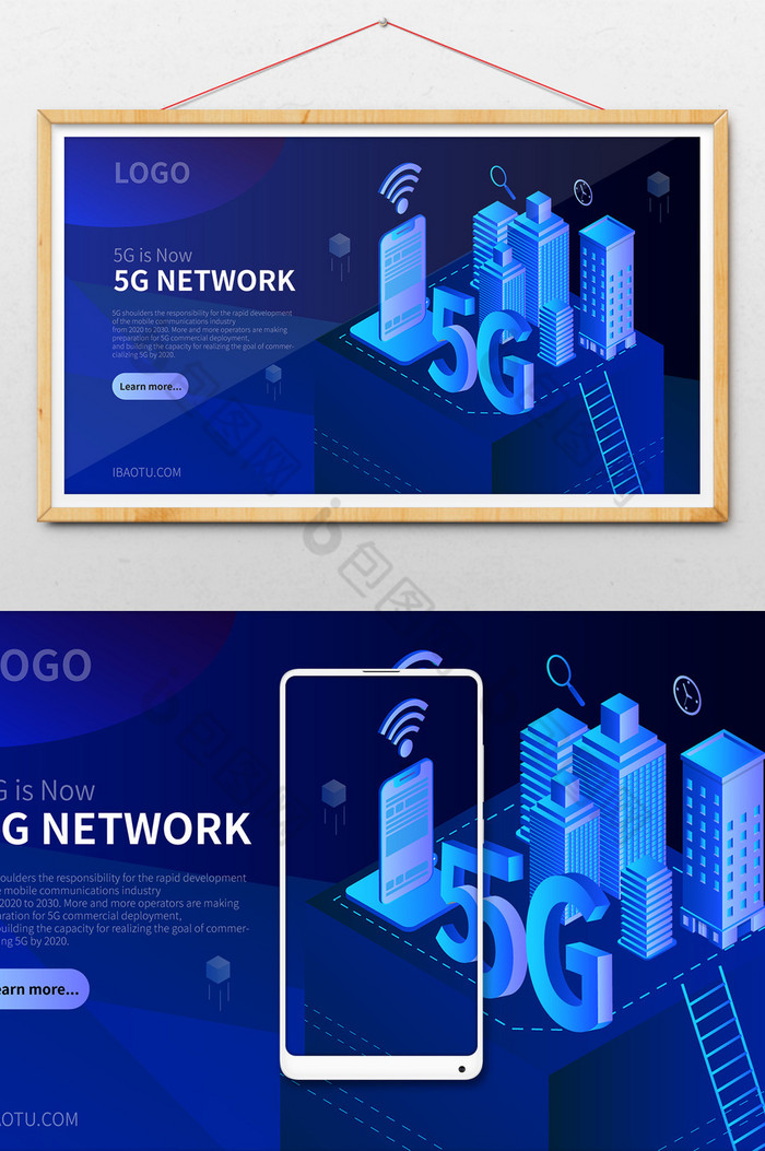 25D等距炫彩5g新时代插画图片图片