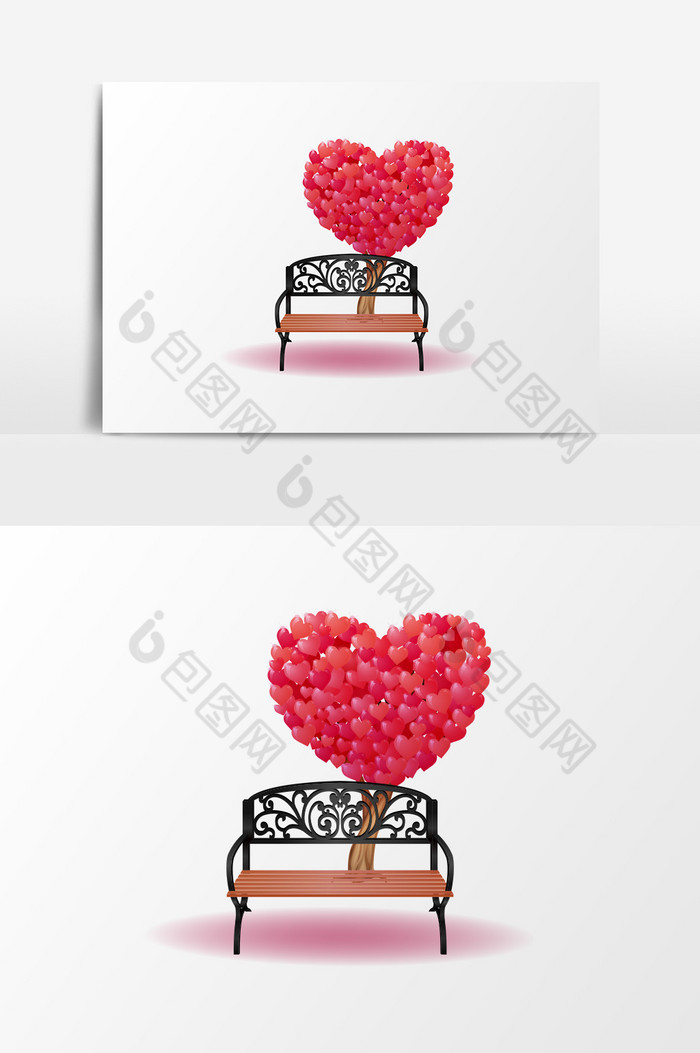 浪漫温馨桃心椅子情人节图片图片