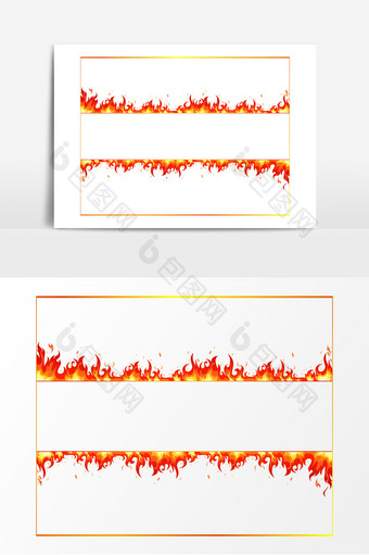 燃烧的红色火焰边框AI矢量素材图片