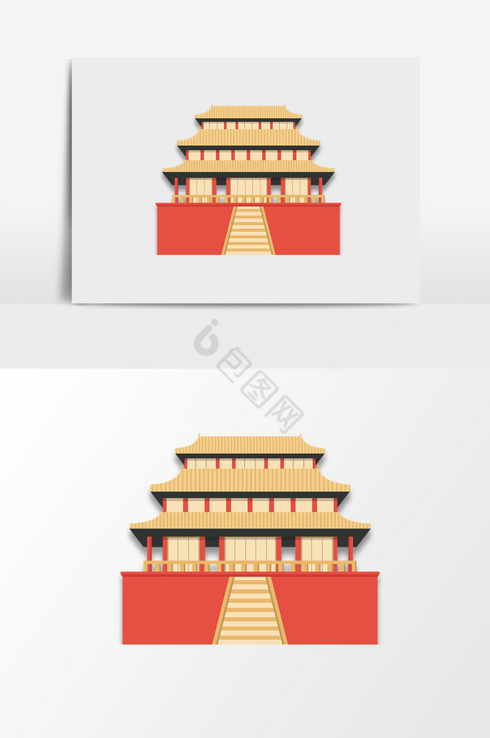 建筑城楼插画