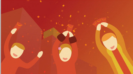 中国新年卡通舞狮猪年祝福MG动画AE模板