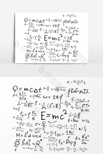 简约创意矢量手绘黑板数学公式素材图片