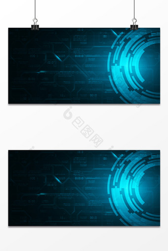 蓝色渐变商务科技未来感圆环背景图片