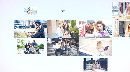 照片墙动画演绎汇聚logoAE模板1