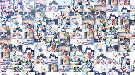 照片墙动画演绎汇聚logoAE模板1