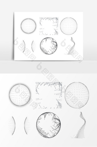 简约点线几何科技矢量素材图片