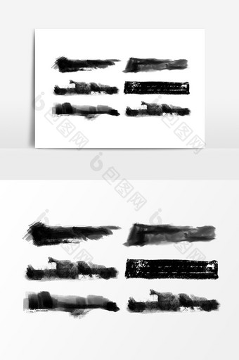黑色水墨笔触元素图片