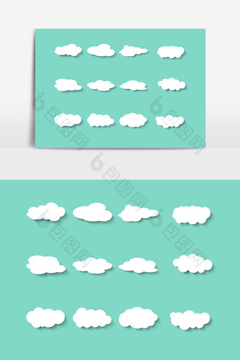 手绘云朵装饰图案元素图片