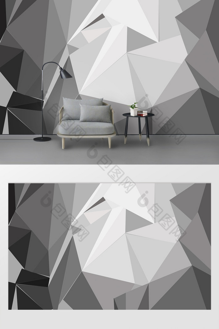 北欧立体3D抽象几何空间电视背景墙图片图片