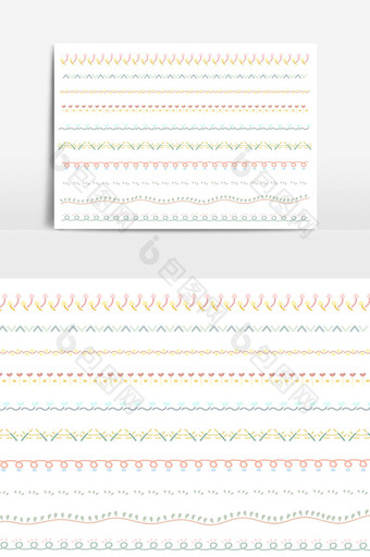 美丽的矢量线边框设置和涂鸦设计元素20图片