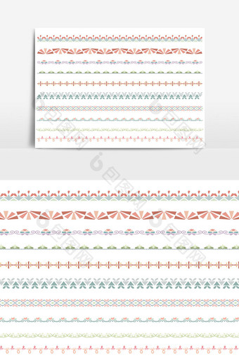 美丽的矢量线边框设置和涂鸦设计元素05图片