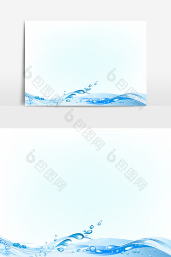 动感蓝色液体水珠AI矢量元素图片