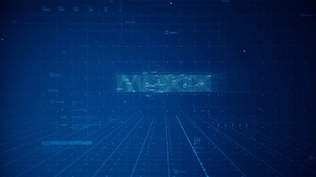 蓝色科技感简约描边扫光AE片头