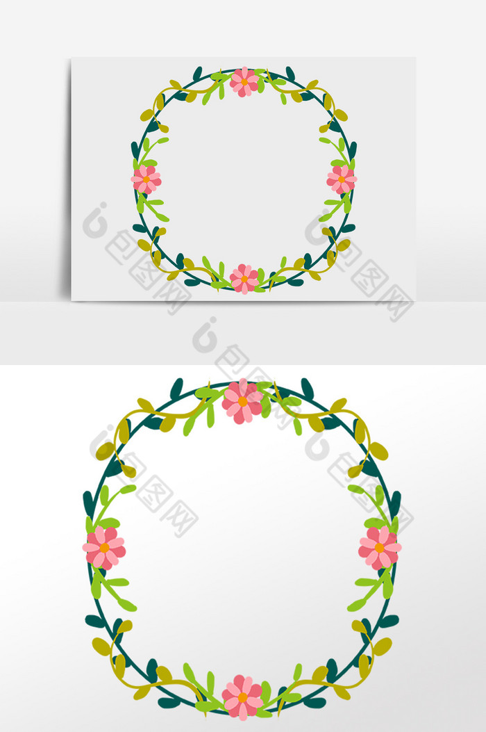 春季植物花环装饰边框图片图片