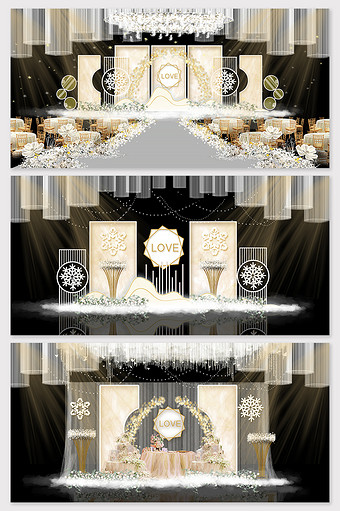 简约爱情香槟色主题婚礼效果图图片