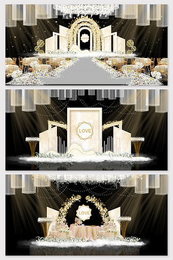 香槟色定制爱情婚礼效果图图片