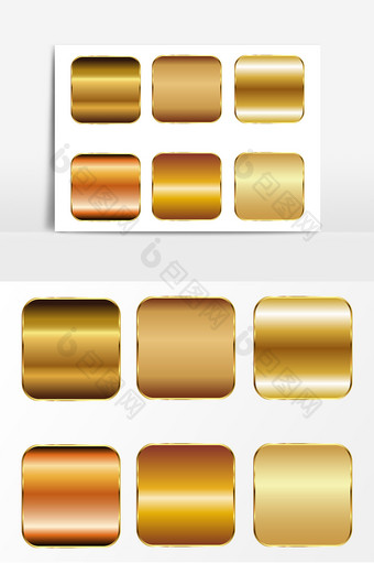 金色金属材质纹理AI矢量元素图片