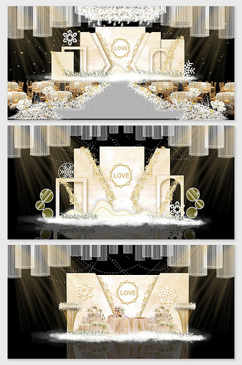 简约现代香槟色大理石主题婚礼效果图片