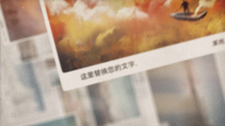 旅游回忆复古明信片图文照片相册AE模板1