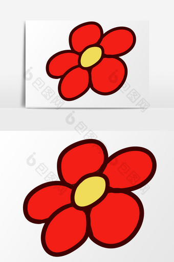 手绘卡通小清晰春天的红花图片
