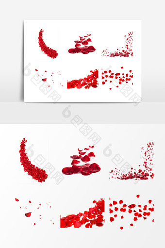 红色花瓣元素设计图片