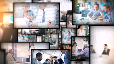 三维照片切换动画照片墙相册AE模板1