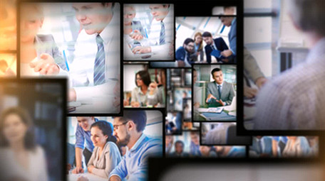 三维照片切换动画照片墙相册AE模板1