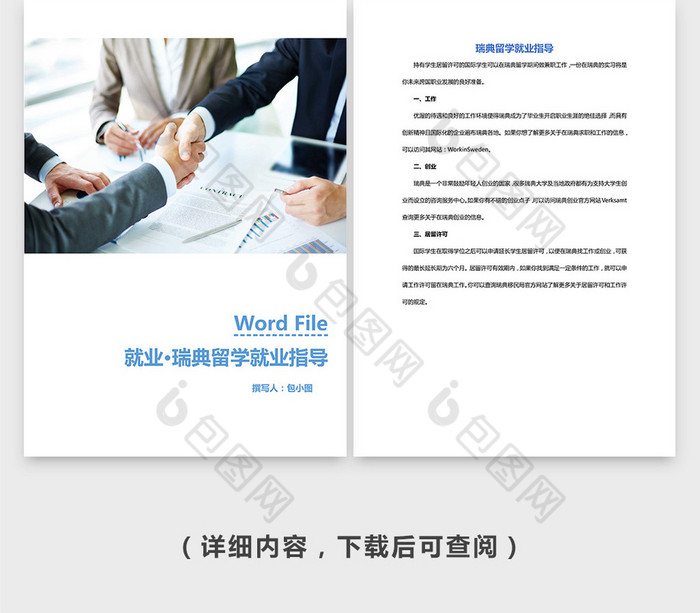 瑞士留学毕业之就业指导Word模板