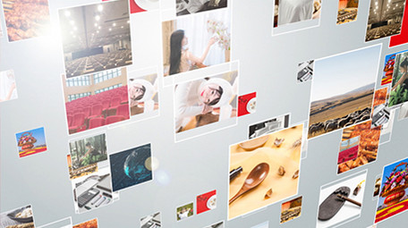 简约大气多图汇集形成标志logoAE模板