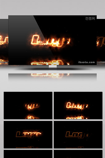 火焰燃烧描边轮廓logo动画特效AE模板图片