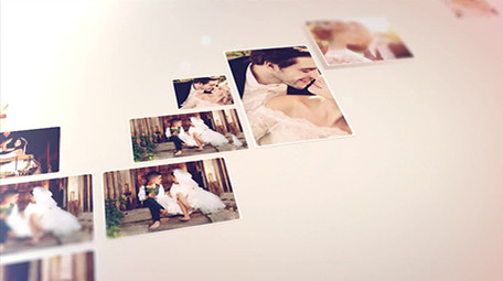 婚礼照片墙组合拼接爱心婚礼相册AE模板1