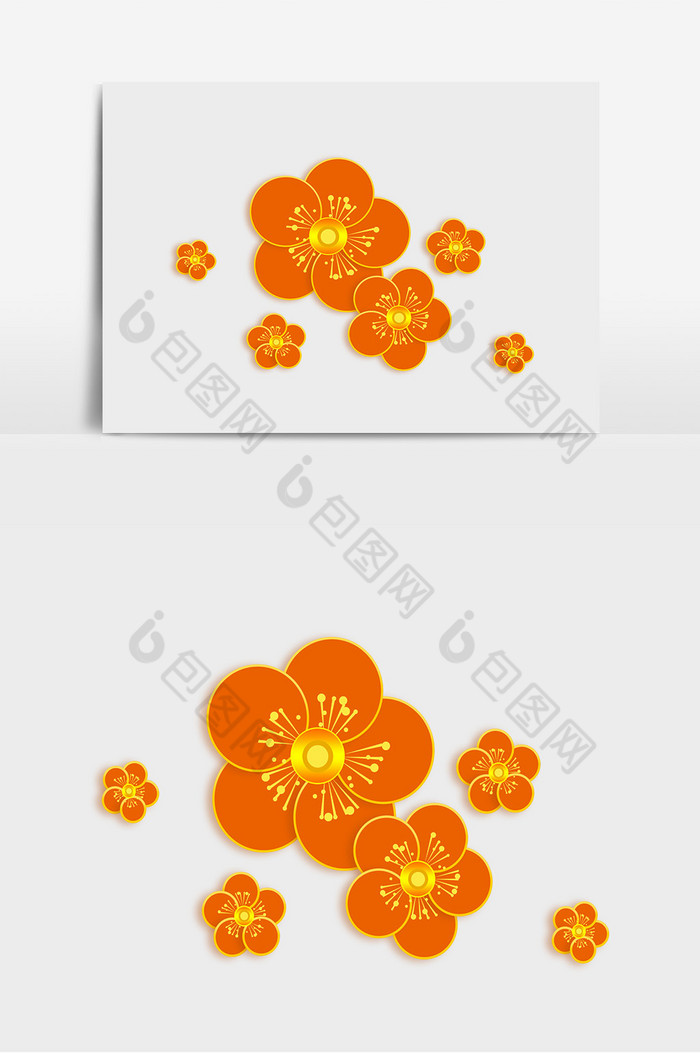橘装饰梅花图片图片