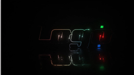 炫酷光线描边轮廓霓虹logo片头AE模板