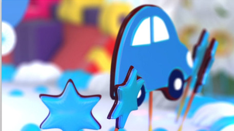 简约三维卡通风格儿童主题开场动画AE模板