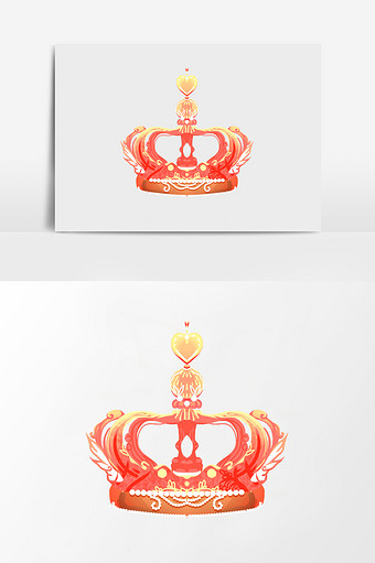 红色高贵皇冠矢量插画元素图片