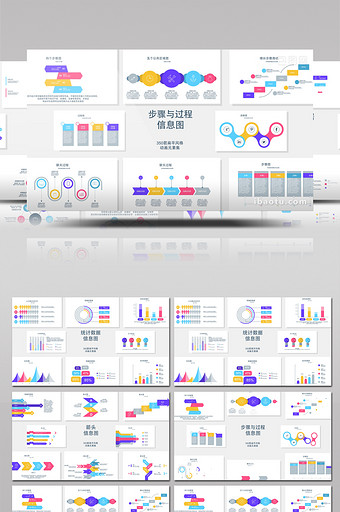 350款扁平化信息图表动画元素包AE模板图片