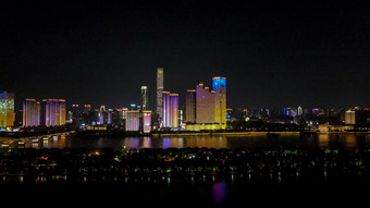 湖南长沙城市<strong>湘江</strong>橘子洲<strong>夜景</strong>灯光