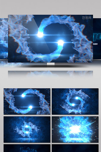 炫酷粒子烟雾旋转爆炸logo片头AE模板图片