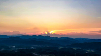 夕阳晚霞火烧云自然风景