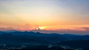 夕阳晚霞火烧云自然风景