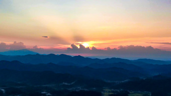 夕阳晚霞火烧云自然风景