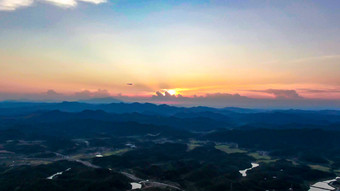 夕阳晚霞火烧云自然风景