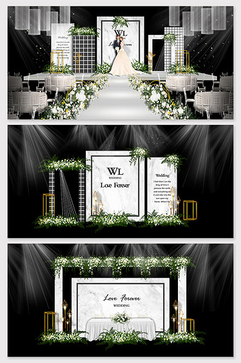 灰白大理石高端婚礼效果图图片