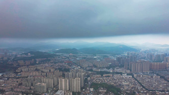 城市极端天气暴雨<strong>来袭</strong>航拍广东中山