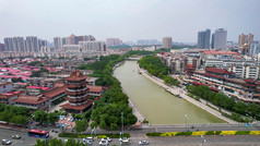 河北沧州城市风光地标建筑航拍