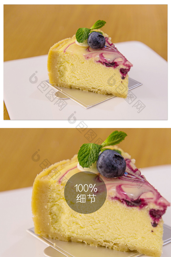 清新蓝莓蛋糕特写