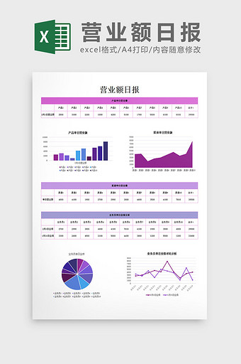 营业额日报excel模板图片