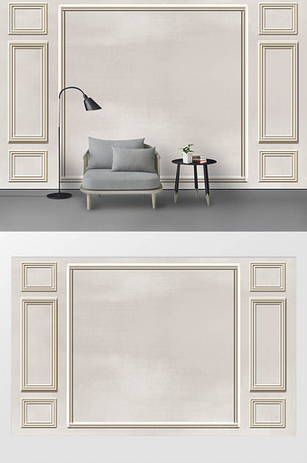 新现代欧式方框浮雕石膏线边框背景墙图片