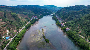 祖国大好<strong>河山</strong>青山绿水河流航拍